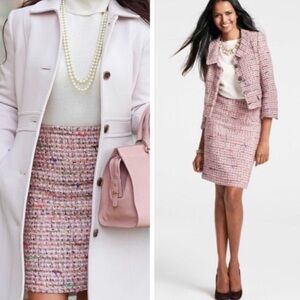 Ann Taylor Elegant Pink Tweed Skirt 4